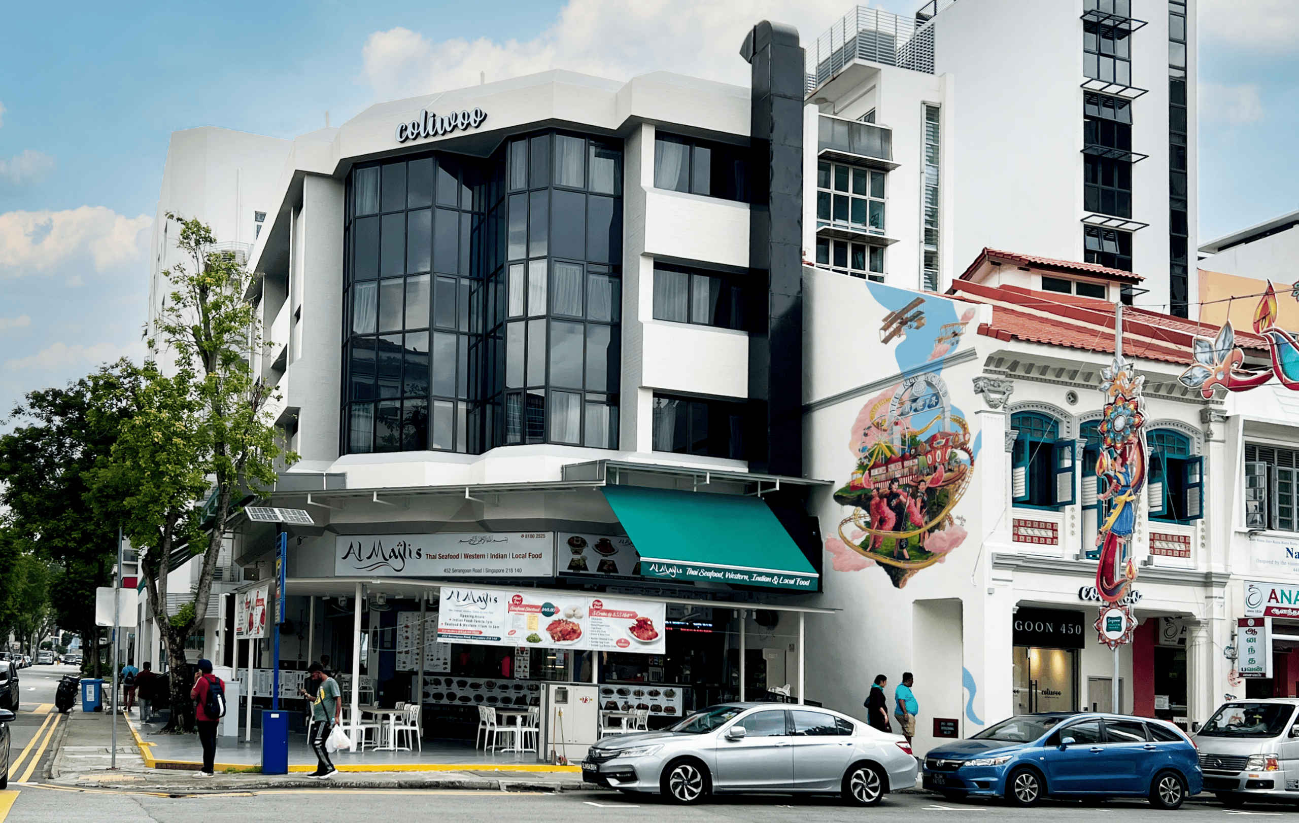 Outdoor co living space at Coliwoo 450 Serangoon Road for social gatherings and relaxation.